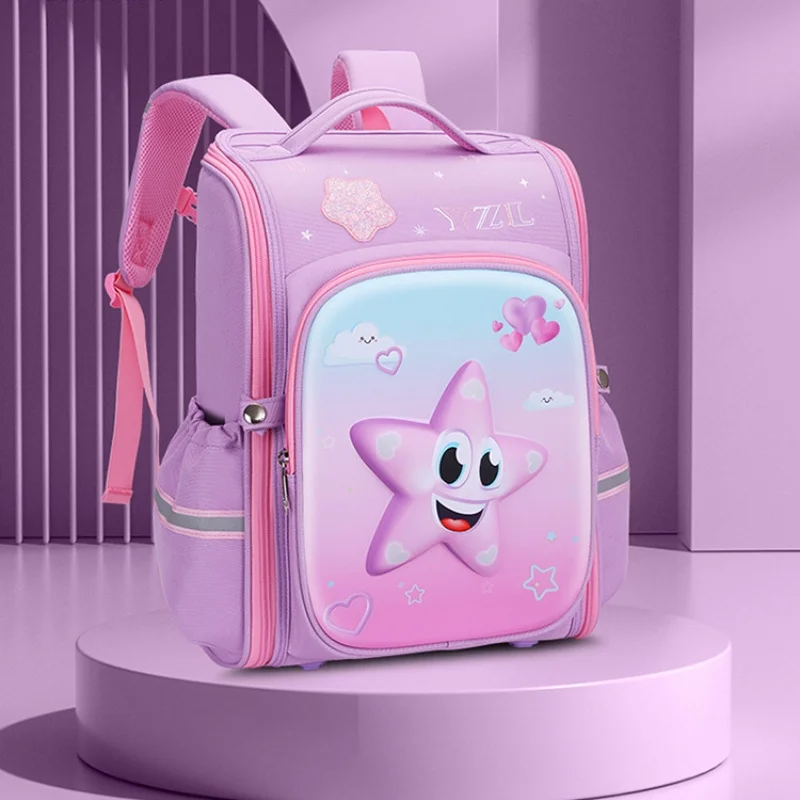Grade 3-6 Children Cartoon Star High-capacity Fashion Backpacks New British Style Girl Boy Reflective Breathable Schoolbags Hot