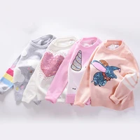 baby girls sweater soft cartoon pullover sweater for girls fashion sequins childrens knitting clothes new baby girl jumper 3 7 y
