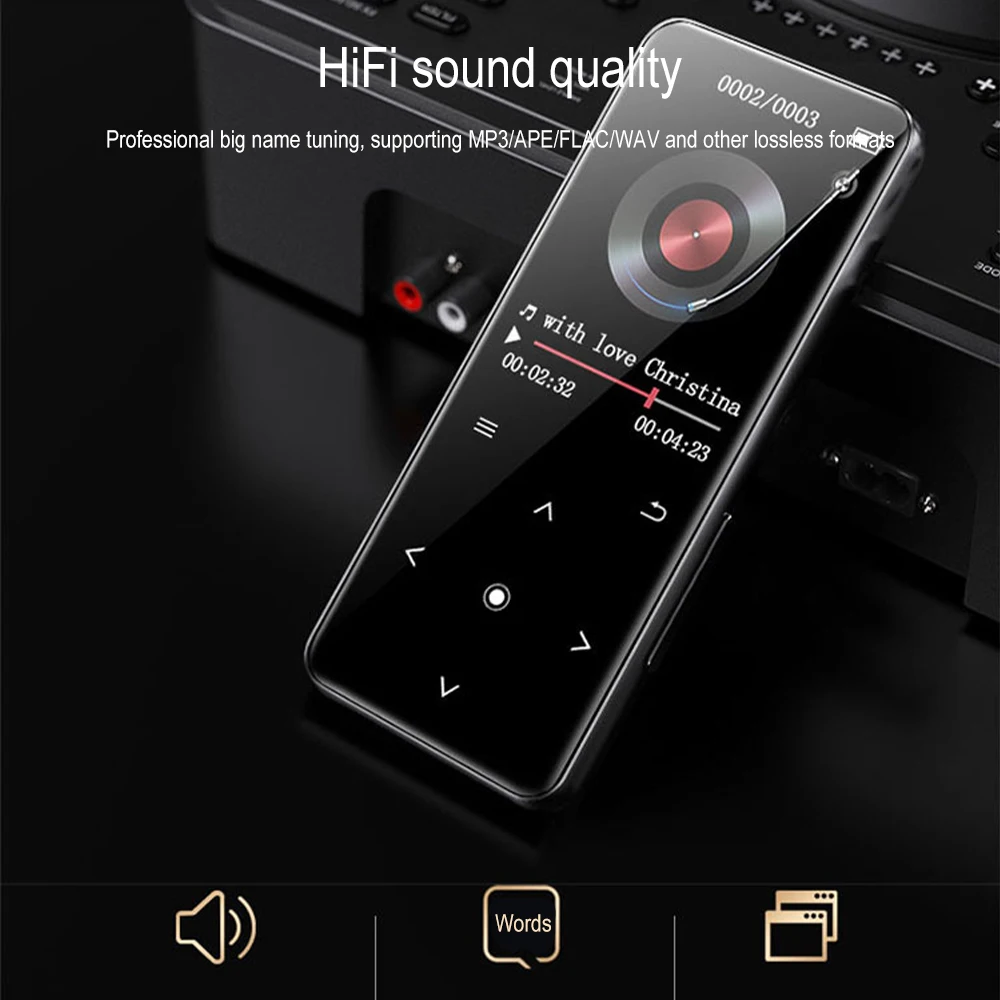 Фото Портативный mp3-плеер с Bluetooth, музыкальный стерео динамик с сенсорным экраном, воспроизведение мини-видео MP4, FM-радио, электронная книга для ... №3