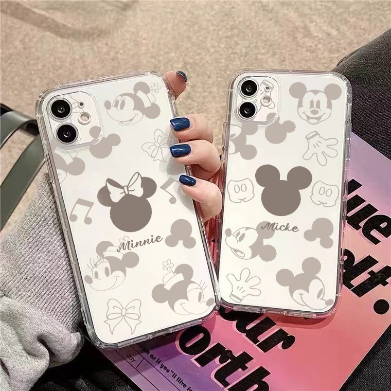 

Mickey Minnie Mouse Logo For iPhone 13 12 11 Pro 12 13 Mini X XR XS Max 6 6S 7 8 Plus SE2020 Clear Phone Case Cover Carcasa