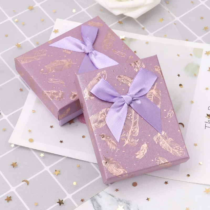 TONVIC Square Cardboard Ring Boxes Jewelry Organizer Party Gift Box With Sponge Inside 7X9X3cm Wholesale