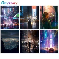 gatyztory pictures by numbers city landscape diy frame painting by numbers zero based on canvas diy home decoration gift