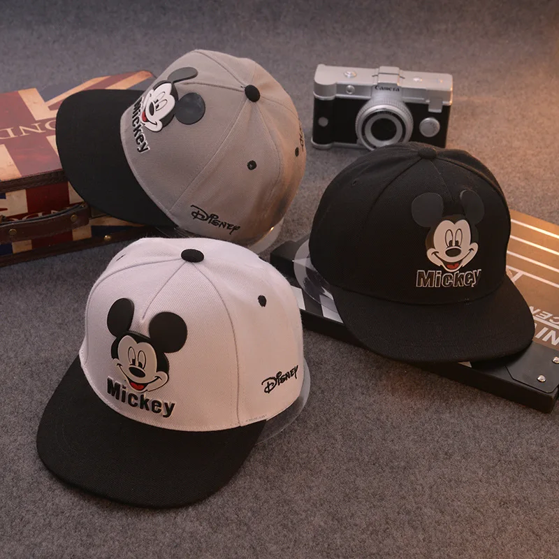 

Disney Mickey Minnie children's sunshade flat brim hat boys and girls kids caps parent-child hip-hop baseball cap birthday gifts