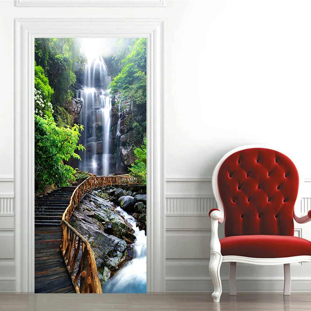 

2 Pcs Wallpaper Mural Self Adhesive Home Decoration Wall Sticker Wallpaper Decals 3D Wall Murals Door Stickers
