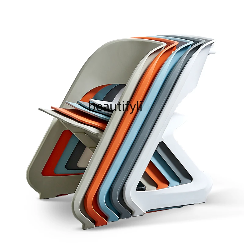 

yj Modern Minimalist Creative Backrest Chair Home Nordic Fashion Plastic Dining Chair Outdoor Stool