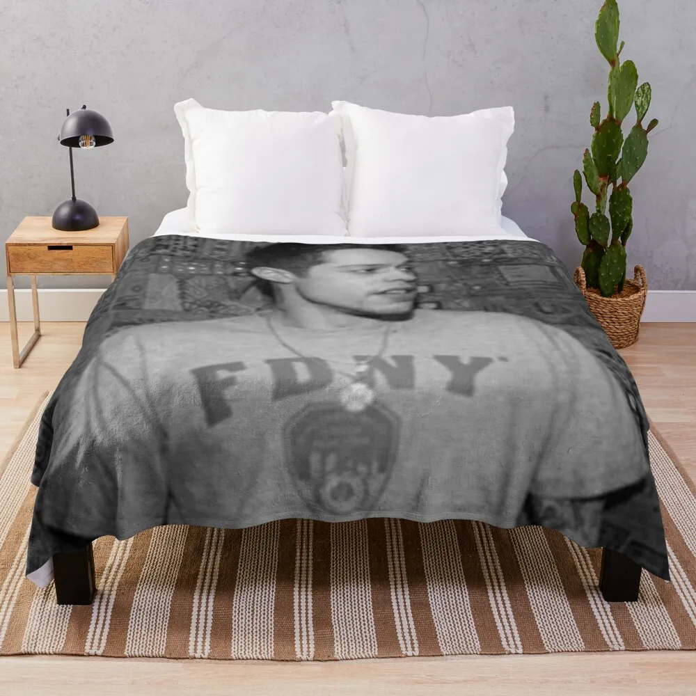 

pete davidson fd Throw Blanket flannels large knitted plaid