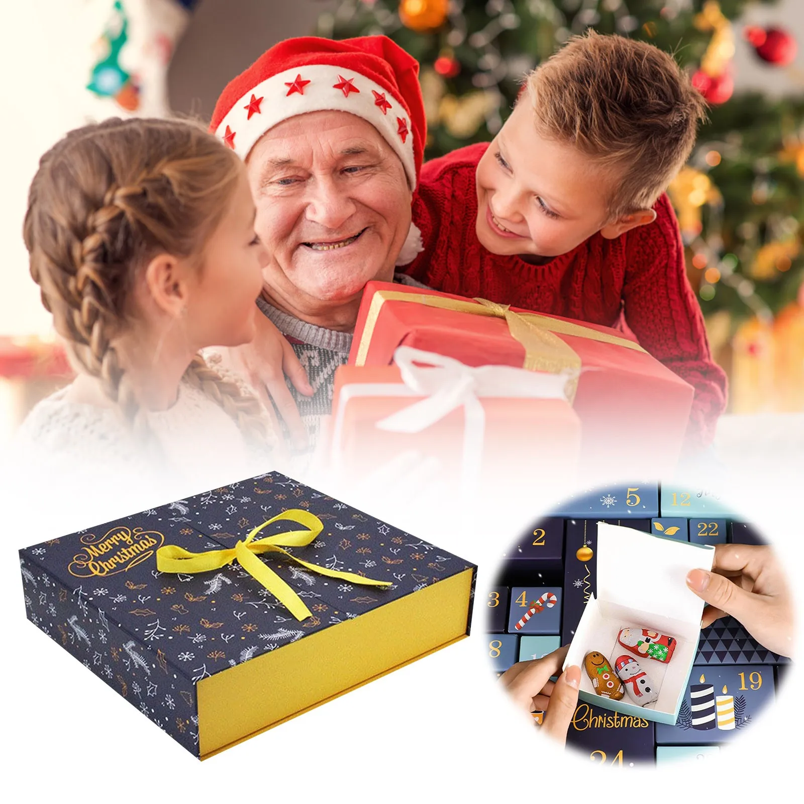 Рождественский адвент-календарь 24-сеточный календарь обратного отсчета