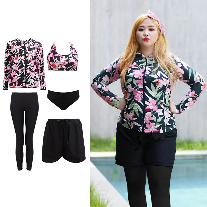 

2023 новый купальник большого размера для женщин пухленькие мм для похудения один шт спортивный купальник с длинным рукавом Солнцезащитный купальник