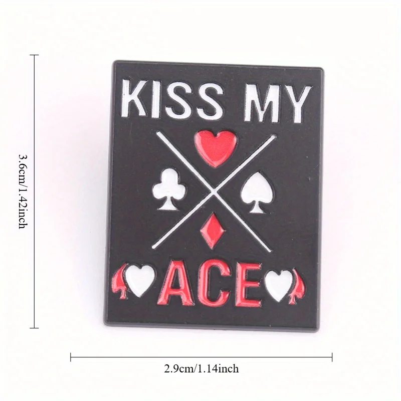 Эмалированная булавка для провода покера — жирная типография KISS MY ACE с