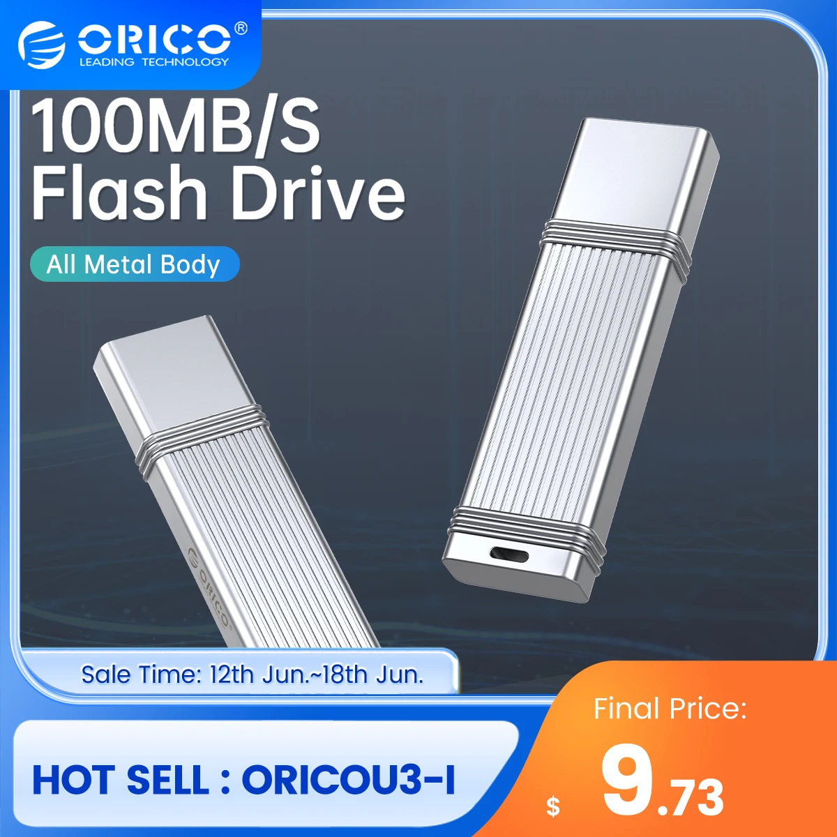ORICO USB 3.2 USB Flash Drives 32GB 64GB 128GB 256GB Pen Drive Memory Stick Metal U Disk Mini Pendrive for Type-C USB A Devices