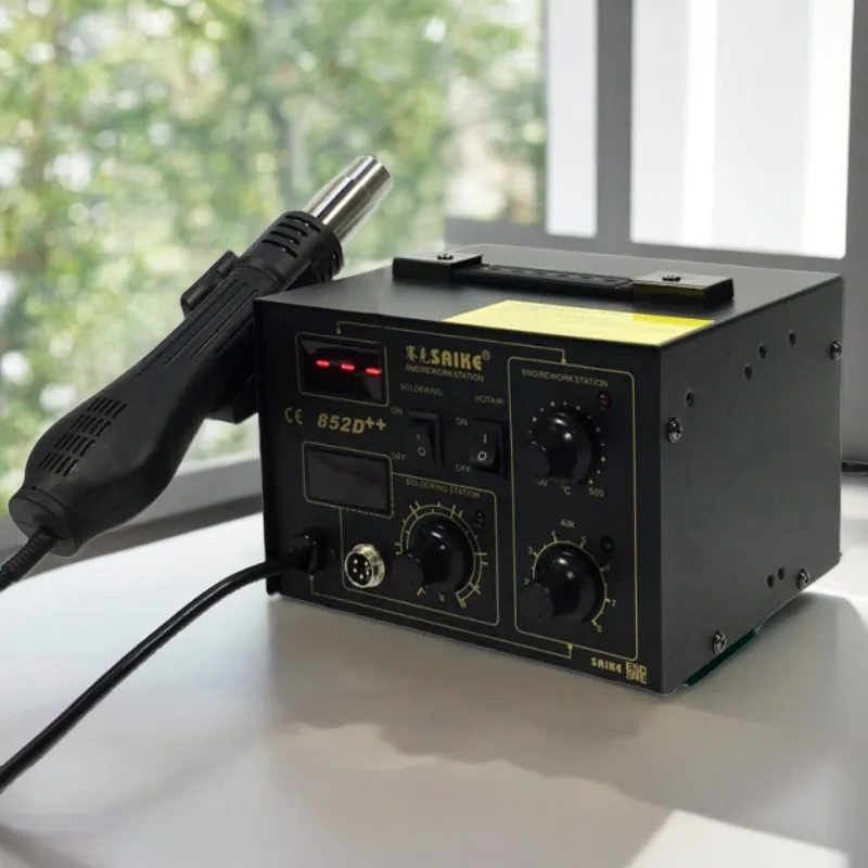Паяльная станция SAIKE 2в1 SMD паяльник паяльная с горячим воздухом 852D++