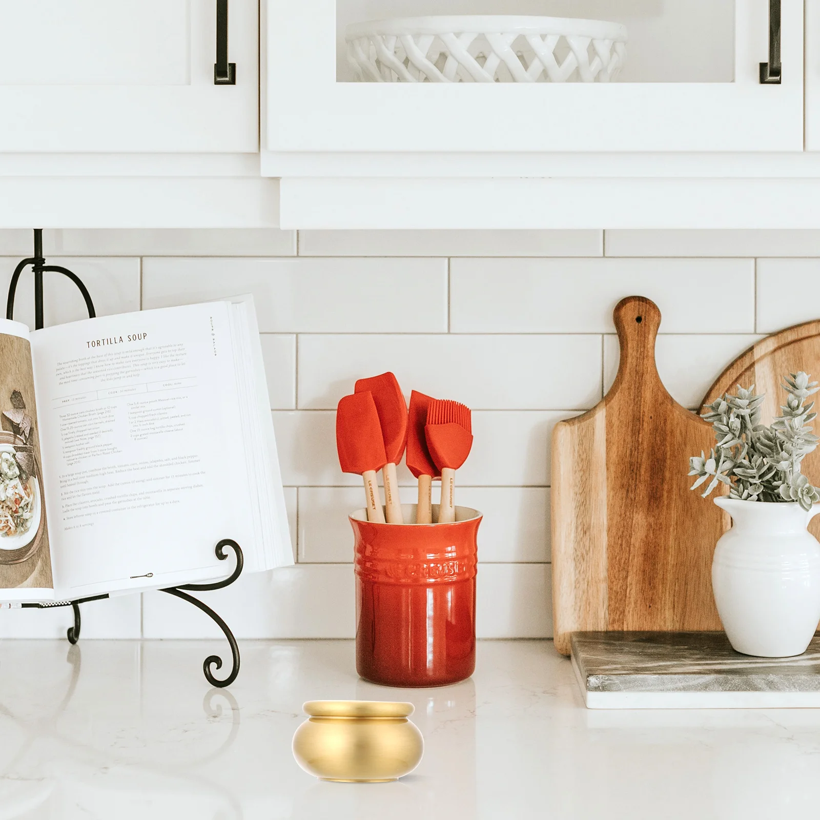 

2 pcs Decorative Powder Jar Small Copper Storage Tank Household Tea Canister