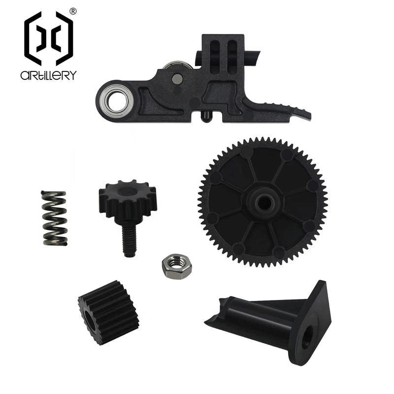 Artillery 3D Printer Origianl Accessories Hornet Extruder Structure Kit Extrusion Handle,Big Gear,Knurled Stud,Spring,Guide Tube