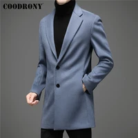 coodrony brand winter wool coats thick warm long trench coat for men clothing new arrival fashion woolen jackets overcoat z8138