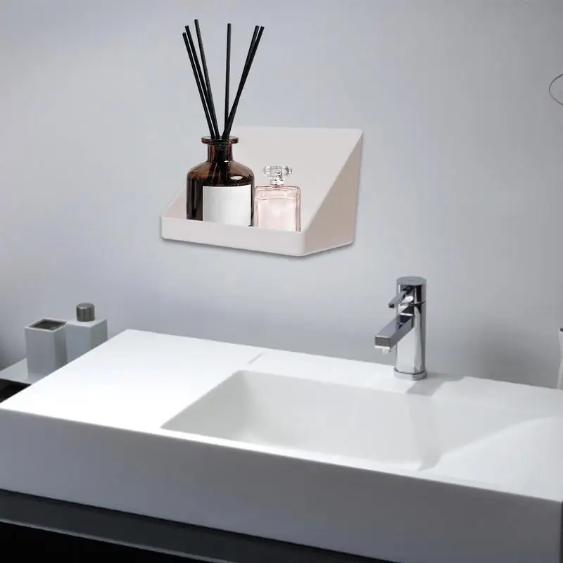 

Настенный органайзер для макияжа, прозрачная полка с несколькими ячейками для хранения косметики, ювелирных изделий, с креплением на стену