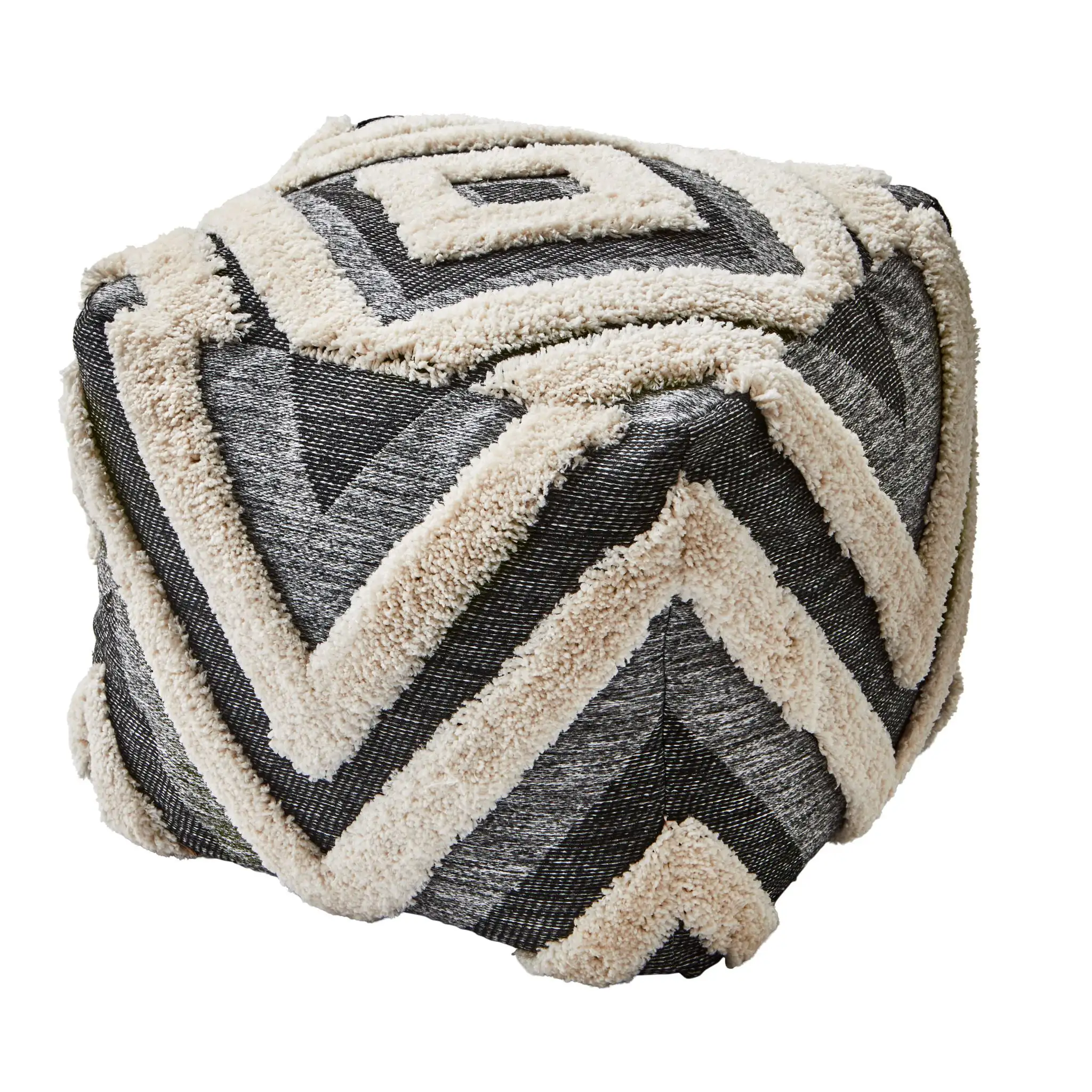 

BH&G Tonal Tufted Outdoor Pouf, 16"x16"x16", Gray