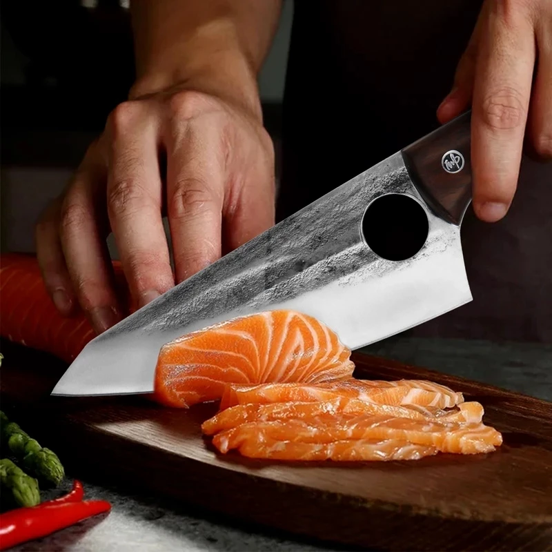 Нож ручной Кованый из нержавеющей стали кухонный резец для мяса нож кемпинга