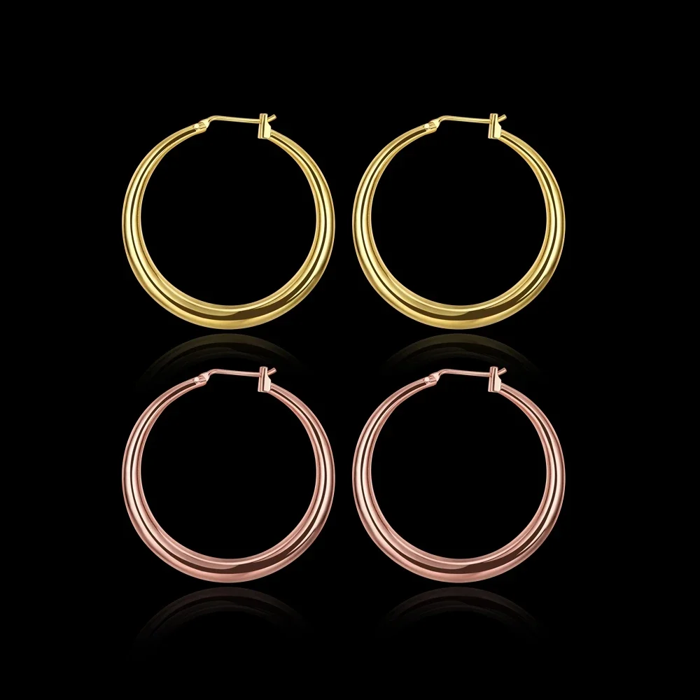 Серьги-кольца GINSTONELATE золотого цвета