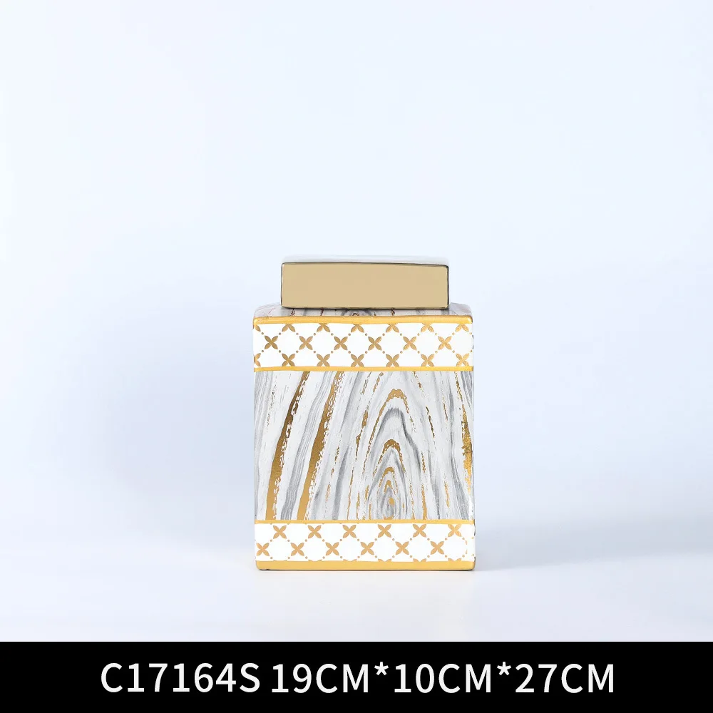 Керамическая декоративная ваза в скандинавском стиле Роскошная золотая