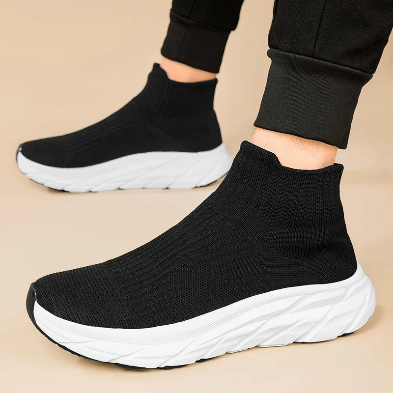 Кроссовки мужские сетчатые без шнуровки повседневная обувь для бега легкие