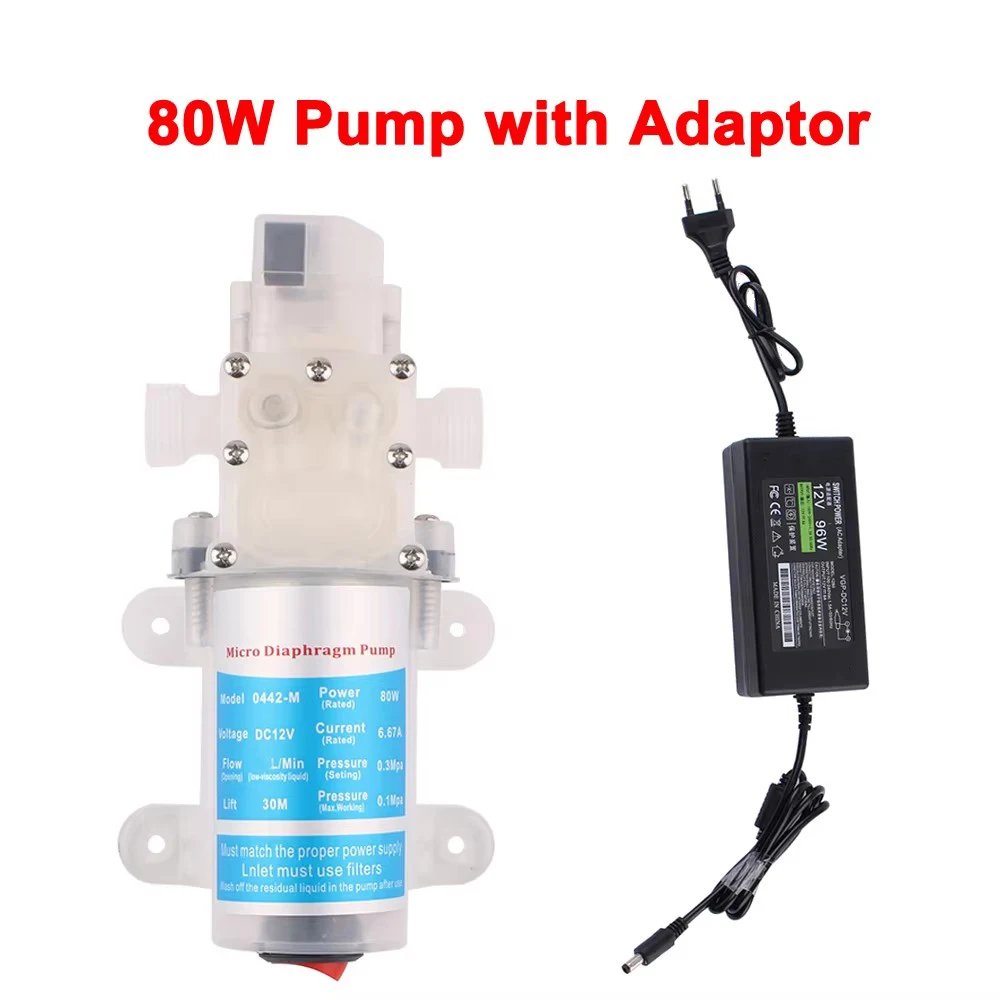 Миниатюрная диафрагма с переключателем, помпа для спиртовой воды пищевого класса, 70 Вт, 80 Вт, санитарный и стабильный самовсасывающий, маленький водяной насос 12 В постоянного тока