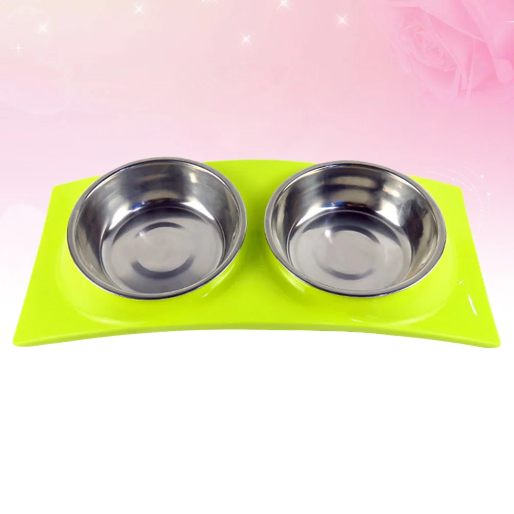 

Dog Bowl Bowls Elevated Pet Cat Water Feeder Supplies Spill Proof Stainless Steel Neater Puppy Dishes