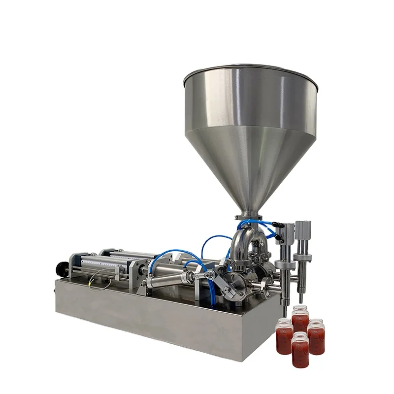 

Mixing with Heater Filler Very Viscous Material Paste Sugar Chocolate Sauce Packaging Equipment Bottle Filling Machine