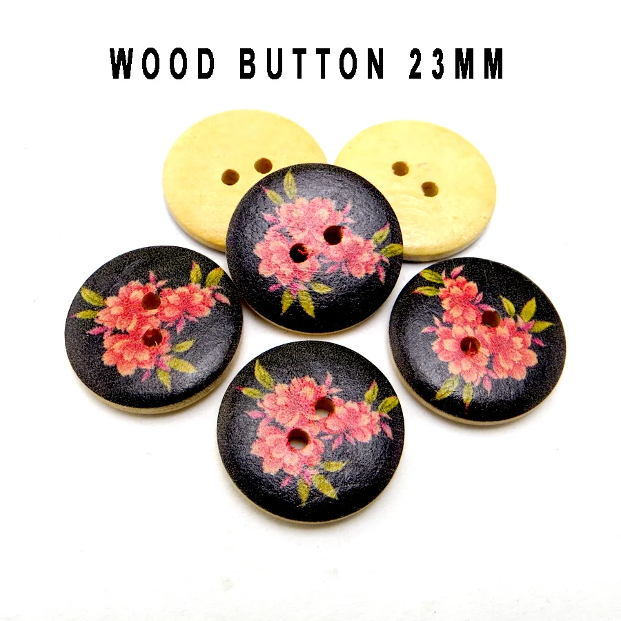 

40 шт. Крашеные деревянные пуговицы в виде роз, пуговицы в виде цветка для пальто, 23 мм, аксессуары для одежды и сапог, аксессуары для шитья оде...