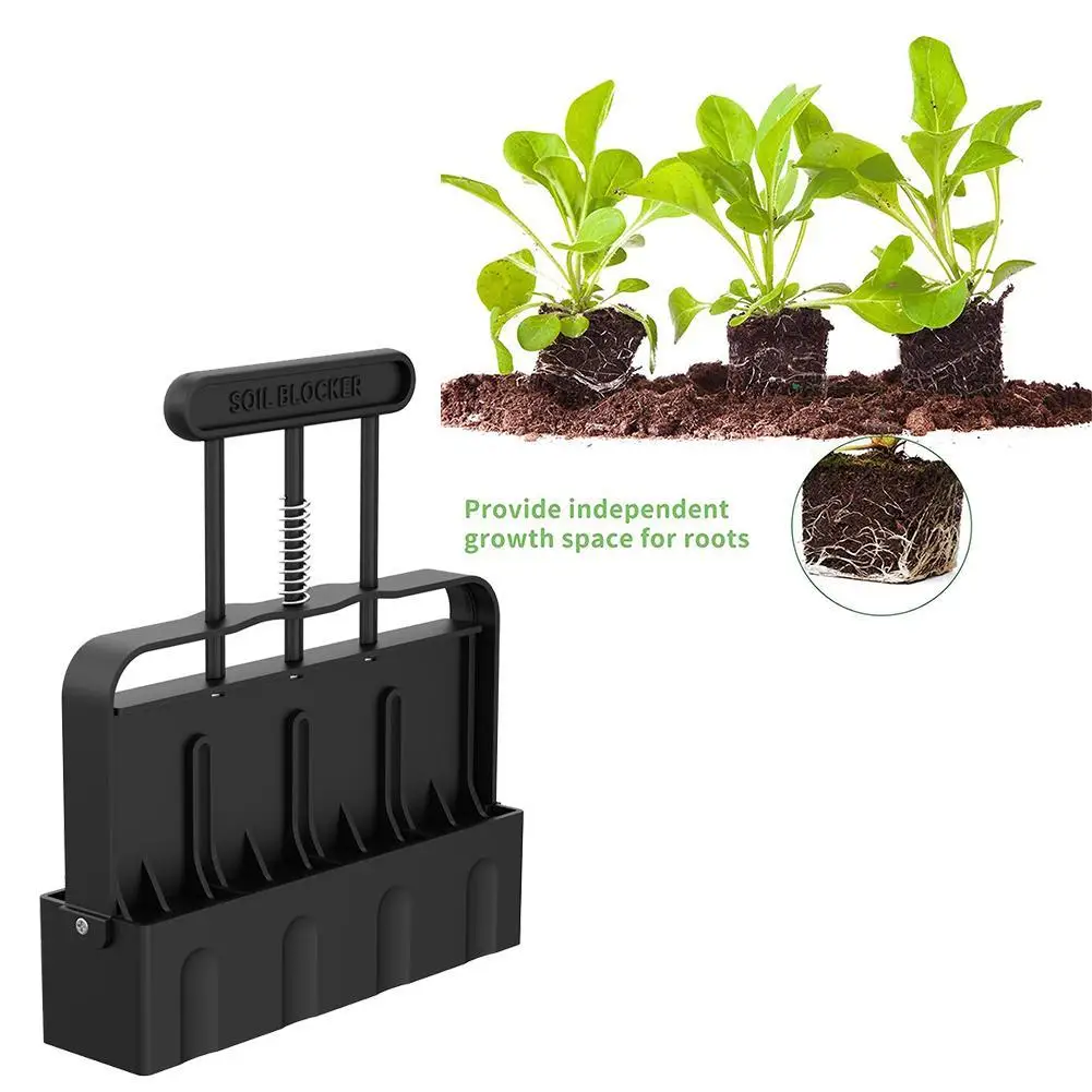 

Handheld Seedling Soil Blocker 2-Inch Soil Block Maker with Dibbles Dibbers 50pcs Reusable Plant Label Marker for Garden Prep