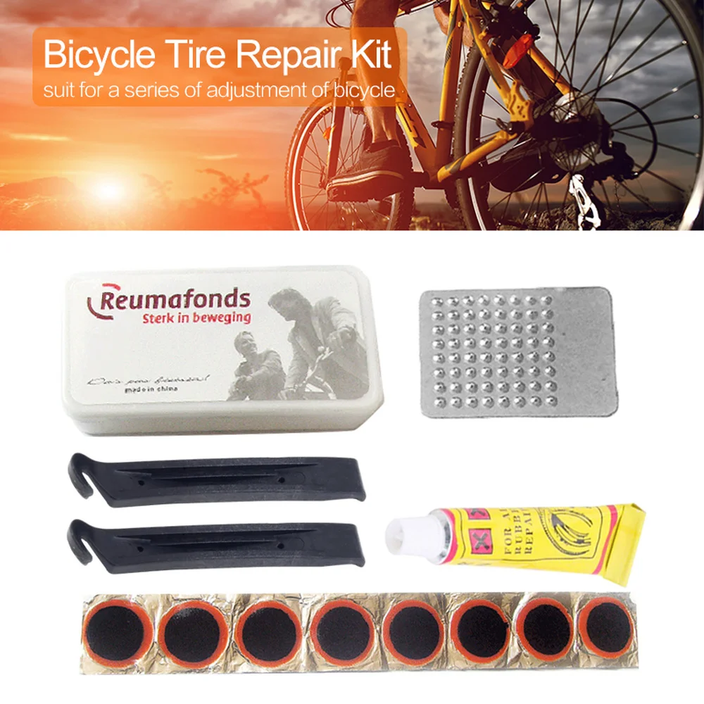 Tire Repair Kits Mountain Bike Repair Tool Cycling Flat Tire Repair Rubber Patch Glue Lever Set Tire Fix Kit Accessories
