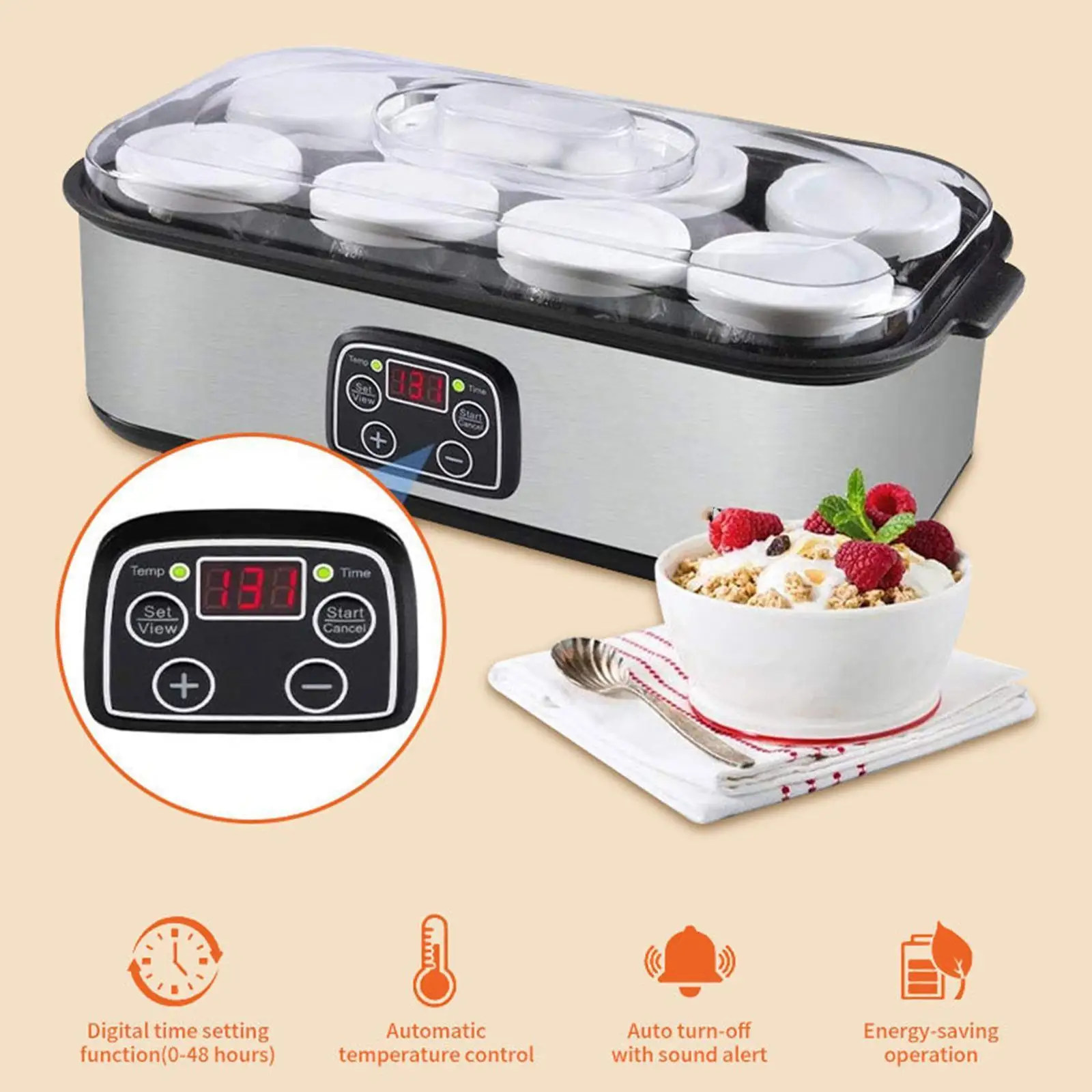 Yogurt Maker,Automatic Yogurt Maker,Compact Kitchen Appliance,DIY Tool with 8