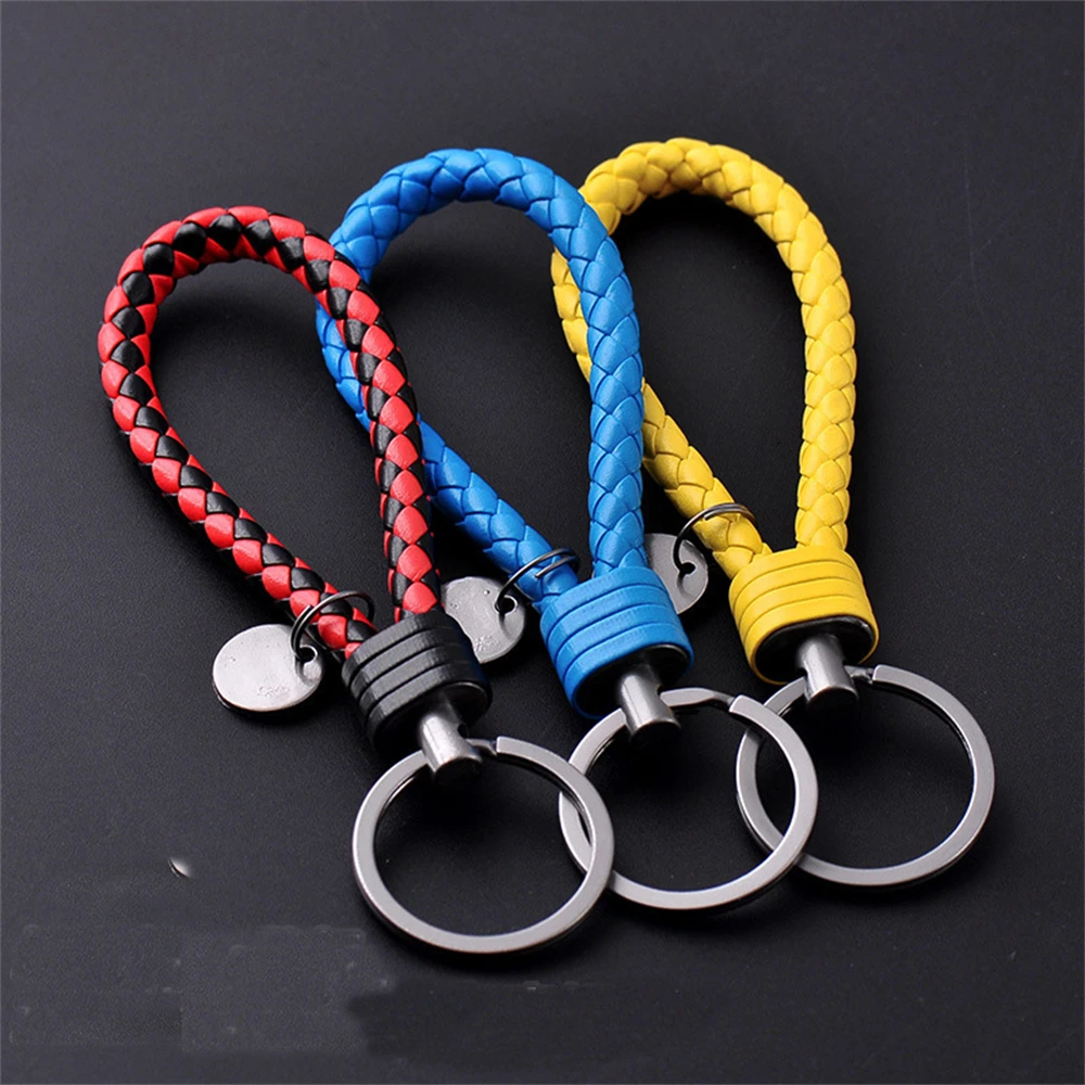

New Creative PU Leather Braided Rope Keychain Car Key Ring For Women Men Fashion Key Holder Accessories