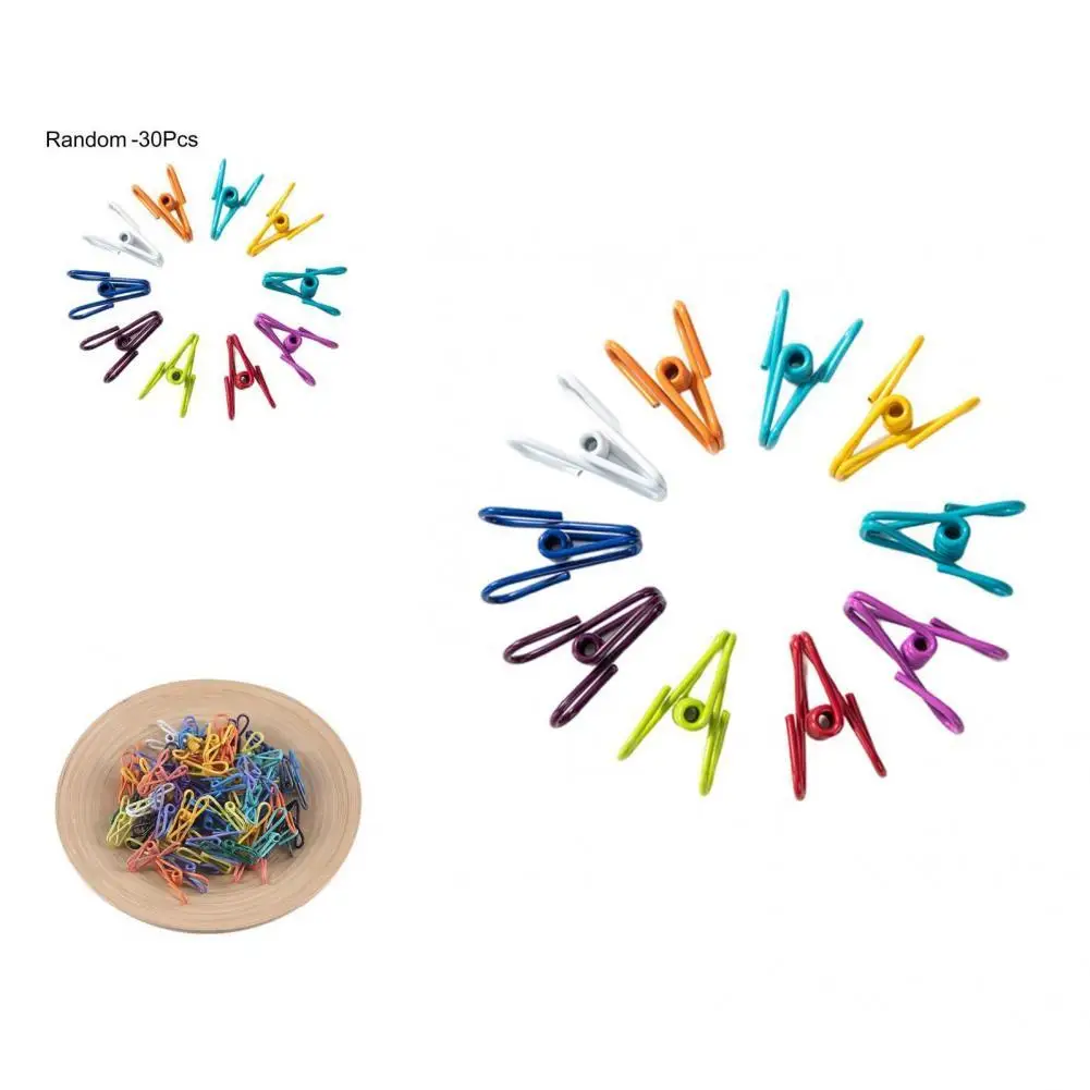

30Pcs Clothing Pins Rustproof Iron Multi-functional Fade Resistant Socks Clips Socks Pegs for Office