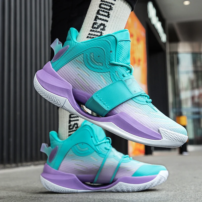 QQ-825 Mens Basketball Sneakers Non-Slip Gym Training Sports Shoes Female High Quality Tenis Masculino Basketball Shoes 36-45