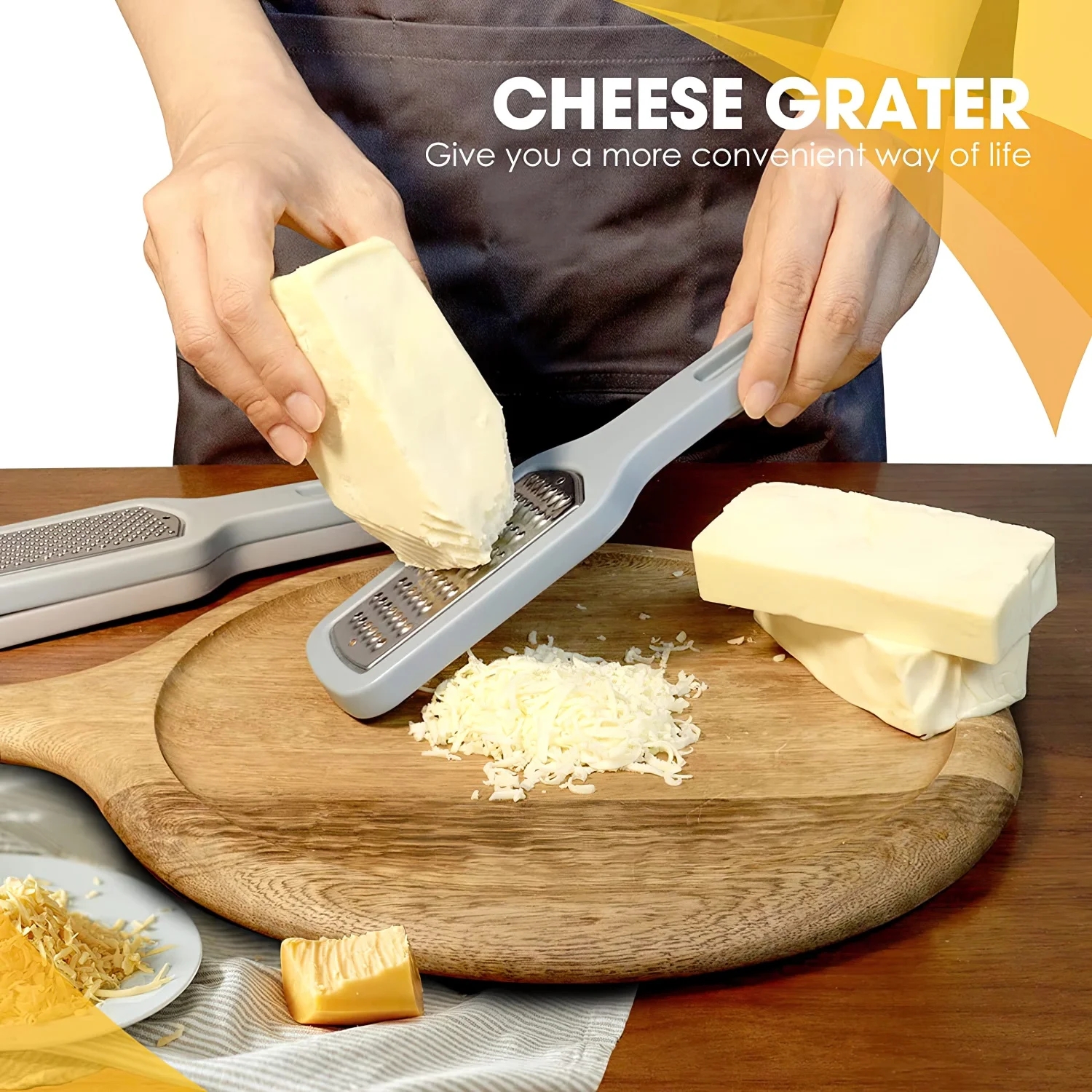 

3PCS Cheese Grater kitchen stainless steel lemon vegetable grater peeler slicer kitchen tool lightweight gadget fruit chopper