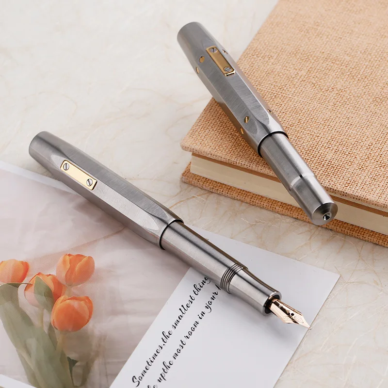 

Короткая перьевая ручка Majohn RS1 из титанового сплава, металлическая восьмиугольная чернильная ручка, заклепки Шмидта EF/F, деловой подарок, офисные канцелярские принадлежности для письма