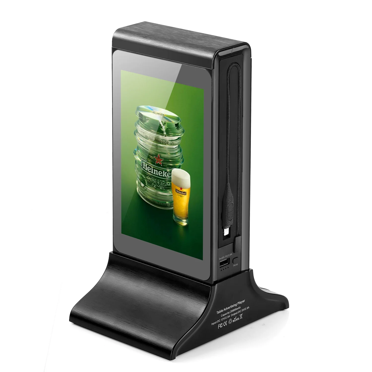 Фото Цифровой рекламный плеер для Android с двумя 7-дюймовыми LCD-экранами, длительным временем автономной работы, NFC-оплатой и управлением рекламой №3