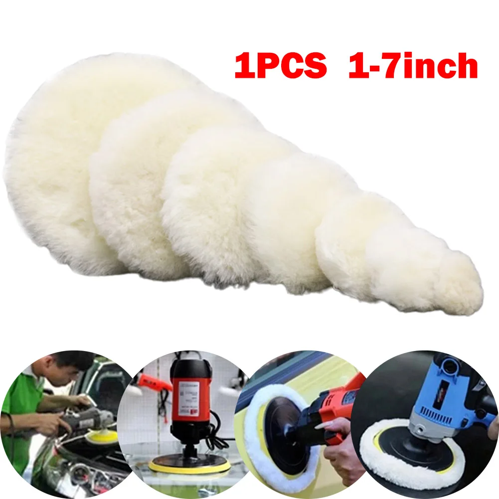1 Pc Wool Polishing Pad Waxing Buffing Pad Disc 1/2/3/4/5/6/7inch Wheel For Car Polishing Care Tools Buffer Polisher Accessories