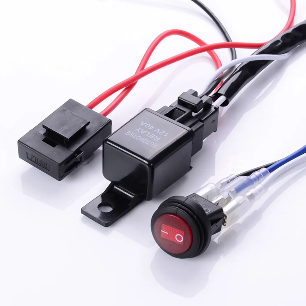 

12V 40A Wiring Harness, Wiring, Safety Relay Switch for 2 led Fog
