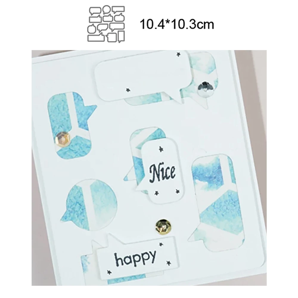 

12pcs/set Dialog Labels 2022 New Metal Cutting Dies Scrapbooking Handmade Stencil DIY Card Make Mould Model Craft Decoration