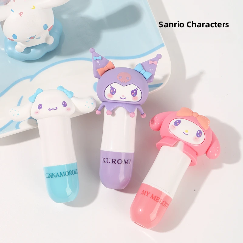 

MINISO Sanrio Kuromi Lip Balm Cinnamoroll My Melody Cute Cartoon Moisturizing Lip Makeup Protection Girl Gift Practical New