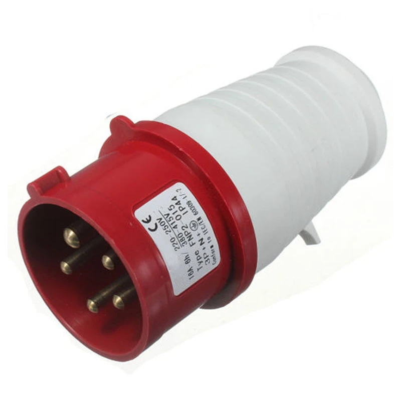 

5X 16 Amp 5 Pin Plug & Socket Weatherproof IP44 3 Phase 380-415V 3P + N + Earth 16A