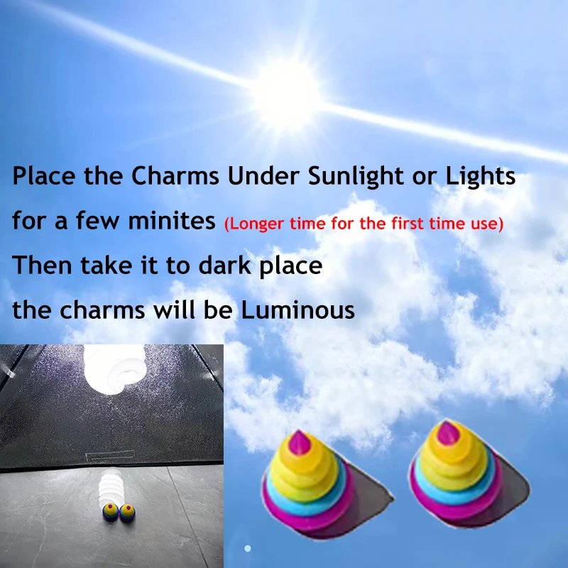 2 шт. съемные булавки подвески унисекс остроконечные тапочки светящиеся в