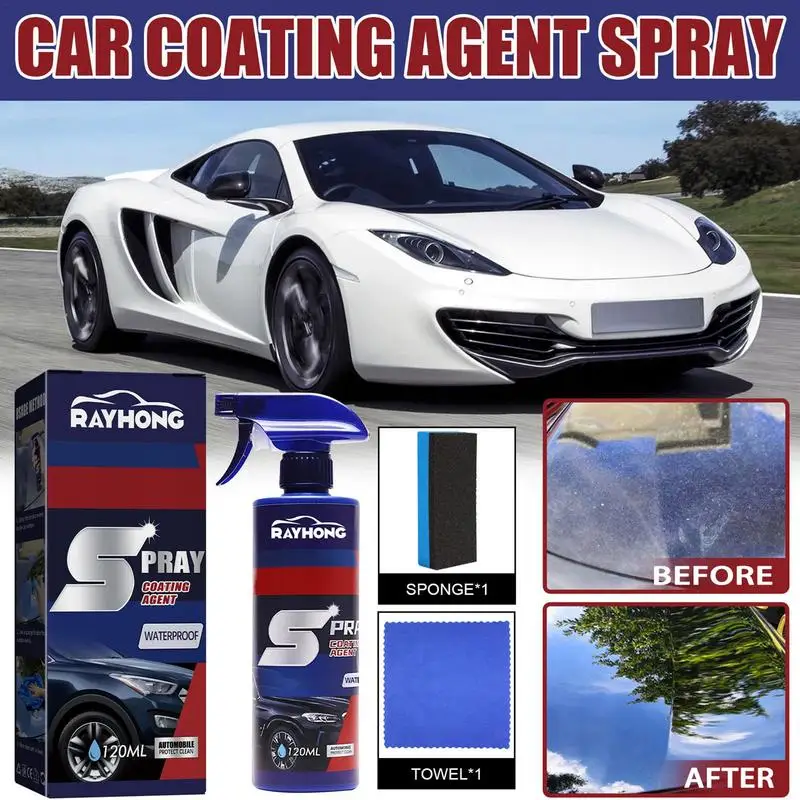 Graphene Ceramic Car Wax Polish Spray: Long-lasting Coating Cleaner For Good Shine 120ml Effective Spray - Perfect Gift For Car