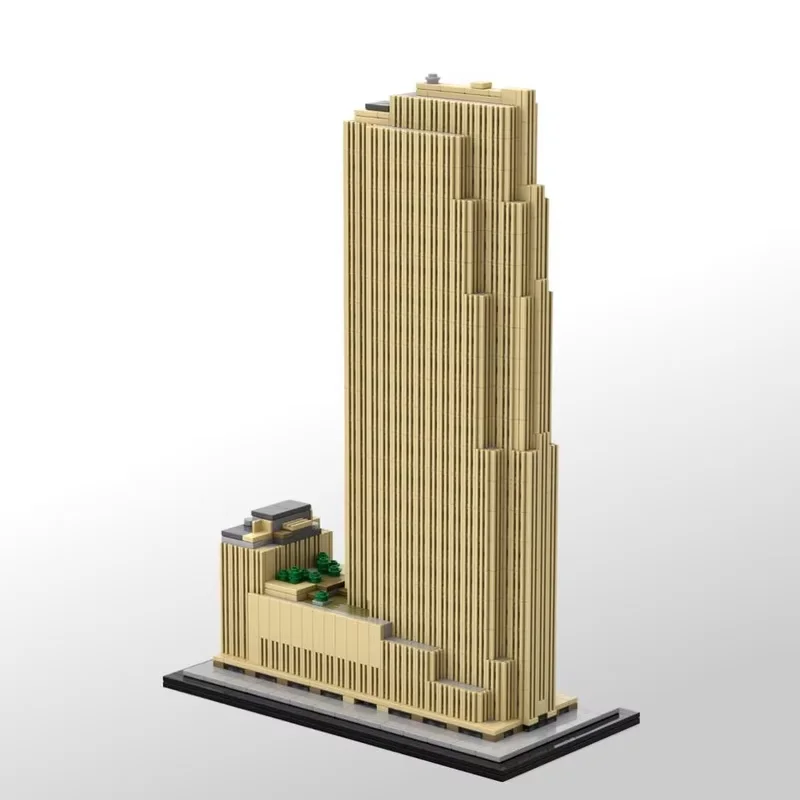 Rockefeller Plaza масштабная модель 1:800 1712 шт. мелкие частицы MOC строительные блоки набор