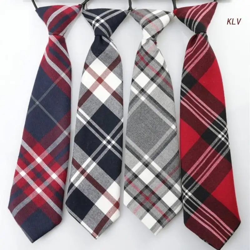 

Pre-tied Neckties For Boy Kid Plaid Tie for School Uniform Graduation Boy Neckties For Kid Pre-tied Ties JK Uniform Tie