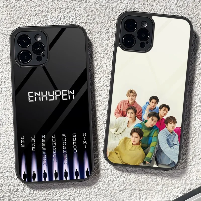 Чехол для телефона E-enhypen Boy Band из поликарбоната и ТПУ для Iphone Apple 12 Pro Max 11 13 14 Mini 6S 8 7 Plus X Xs XR 2020, роскошный чехол-накладка