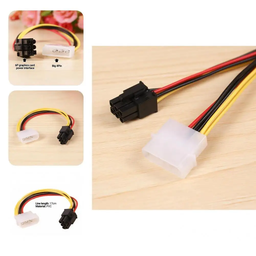 

Высокопрочный легкий видеоадаптер PCI-Express PCIE с 4 контактами на 6 контактами, шнур питания для чехла компьютера