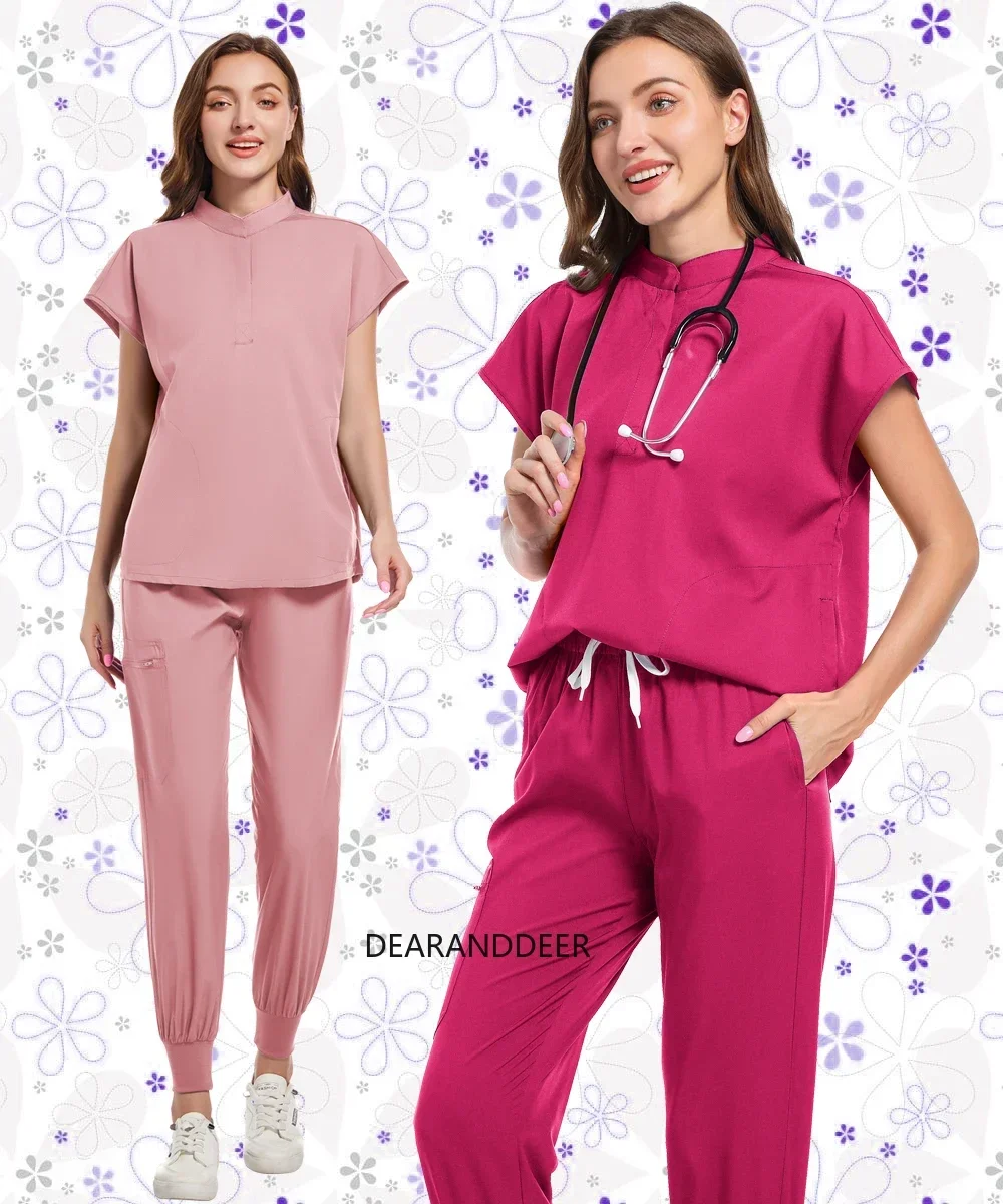 Fashion medical smock clinical surgery suit set for women hospital beauty salon dental clinic nurse accessories work clothes