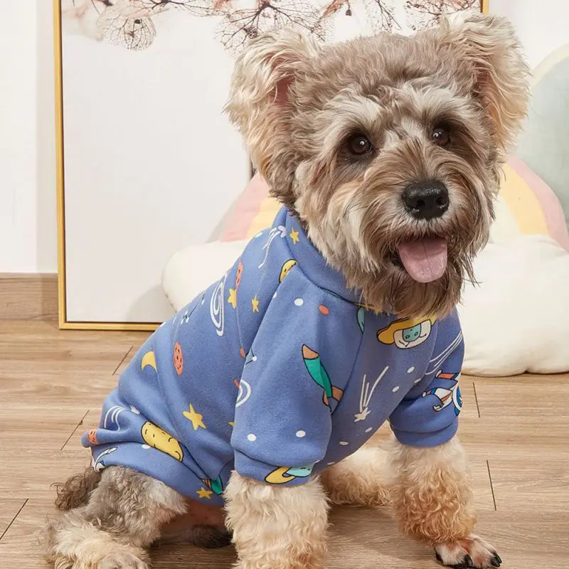 

Spring Autumn Dog Sweater Cartoon Print Pullover Round Neck Clothing For Small Dogs Poodle Yorkshire Corgi Shirt Pet Apparel
